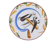 Тарелка декоративная ф.Европейская-2 рис.Серп, молот и клещи
