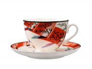 Чашка с блюдцем чайная форма Весенняя рисунок Красный флаг 250 мл