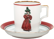 Чашка с блюдцем чайная 220 мл форма Гербовая рисунок Modes de Paris 1827