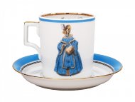 Чашка с блюдцем чайная 220 мл форма Гербовая рисунок Modes de Paris 1836