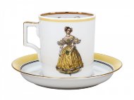 Чашка с блюдцем чайная 220 мл форма Гербовая рисунок Modes de Paris 1835