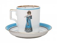 Чашка с блюдцем чайная 220 мл форма Гербовая рисунок Modes de Paris 1823