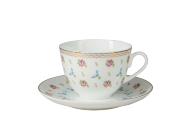 Чашка с блюдцем чайная форма Весенняя 2 рисунок Цветочный вальс