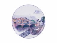Декоративная тарелка 195 мм форма Эллипс рисунок Санкт–Петербург. Аничков мост