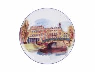 Декоративная тарелка 195 мм форма Эллипс рисунок Санкт- Петербург. Нижне-Лебяжий мост