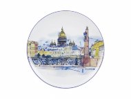 Декоративная тарелка 195 мм форма Эллипс рисунок Санкт-Петербург. Поцелуев мост