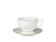 Чашка с блюдцем чайная форма Жемчужина рисунок Золотая лента